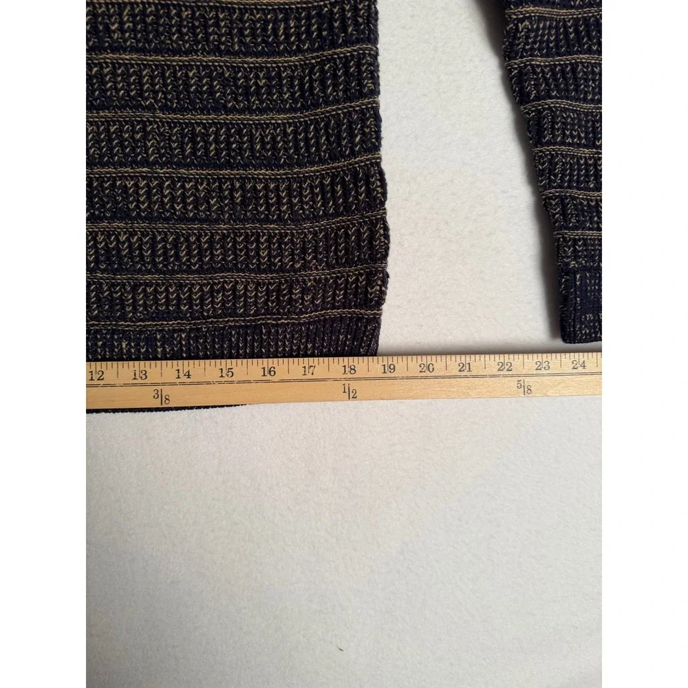 Goodfellow & Co Mens Navy Blue Tan Striped Knit Sweater Medium VN2004856